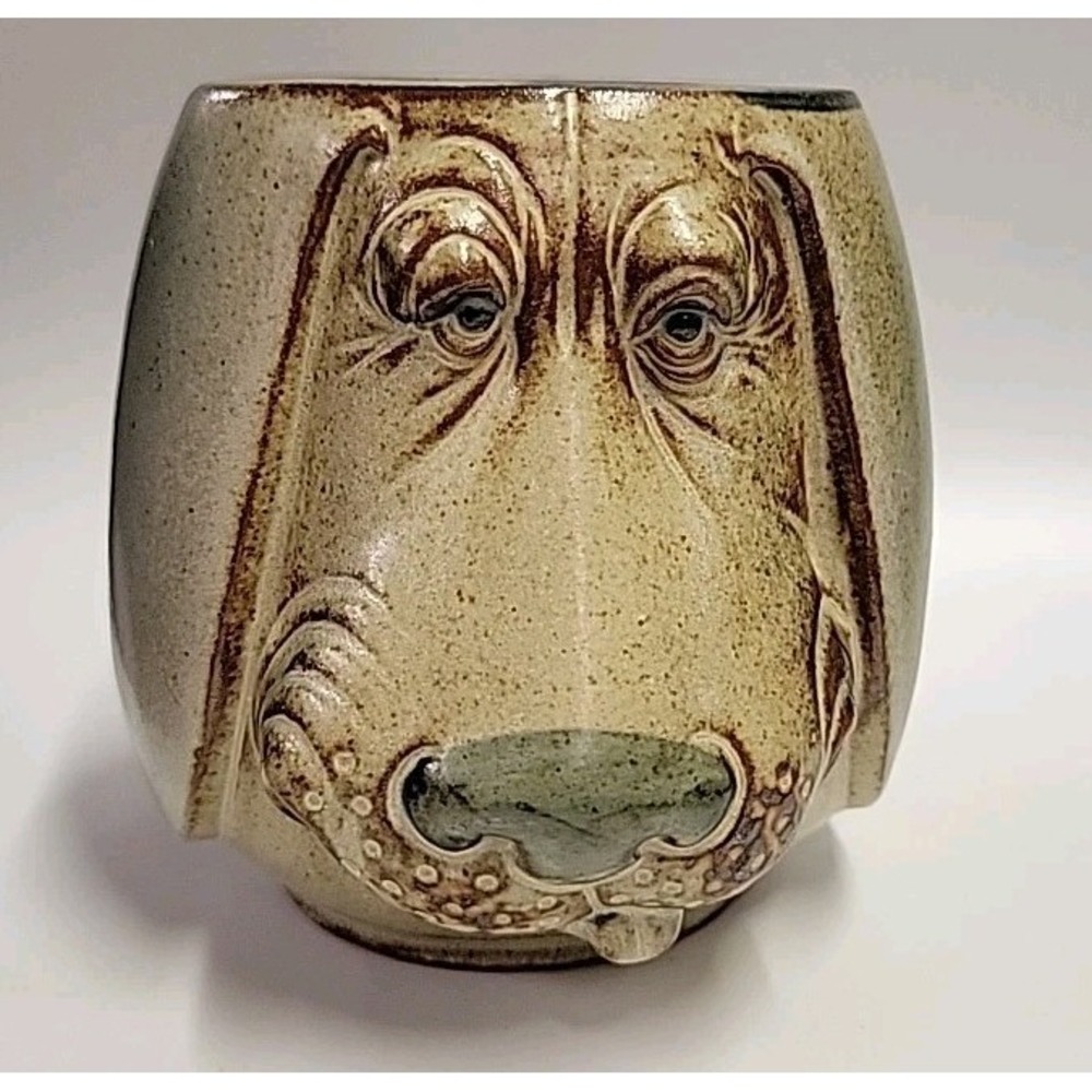 Vintage UCTCI Gempo Japan Bassett Hound Dog Stoneware Coffee Mug‎